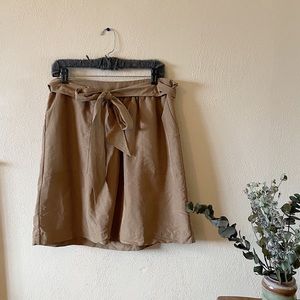 Beige Paper Bag Tie Skirt with Pockets (Target)